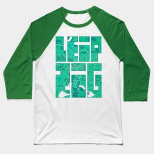 Leipzig, Saxony, Germany City Map Typography - Watercolor Baseball T-Shirt